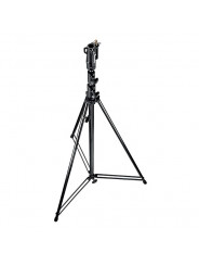 Schwarzes Hochstativ mit 3 Sektionen und 1 Nivellierbein Manfrotto - Hochbelastbares Filmstativ, ideal für Studio- und