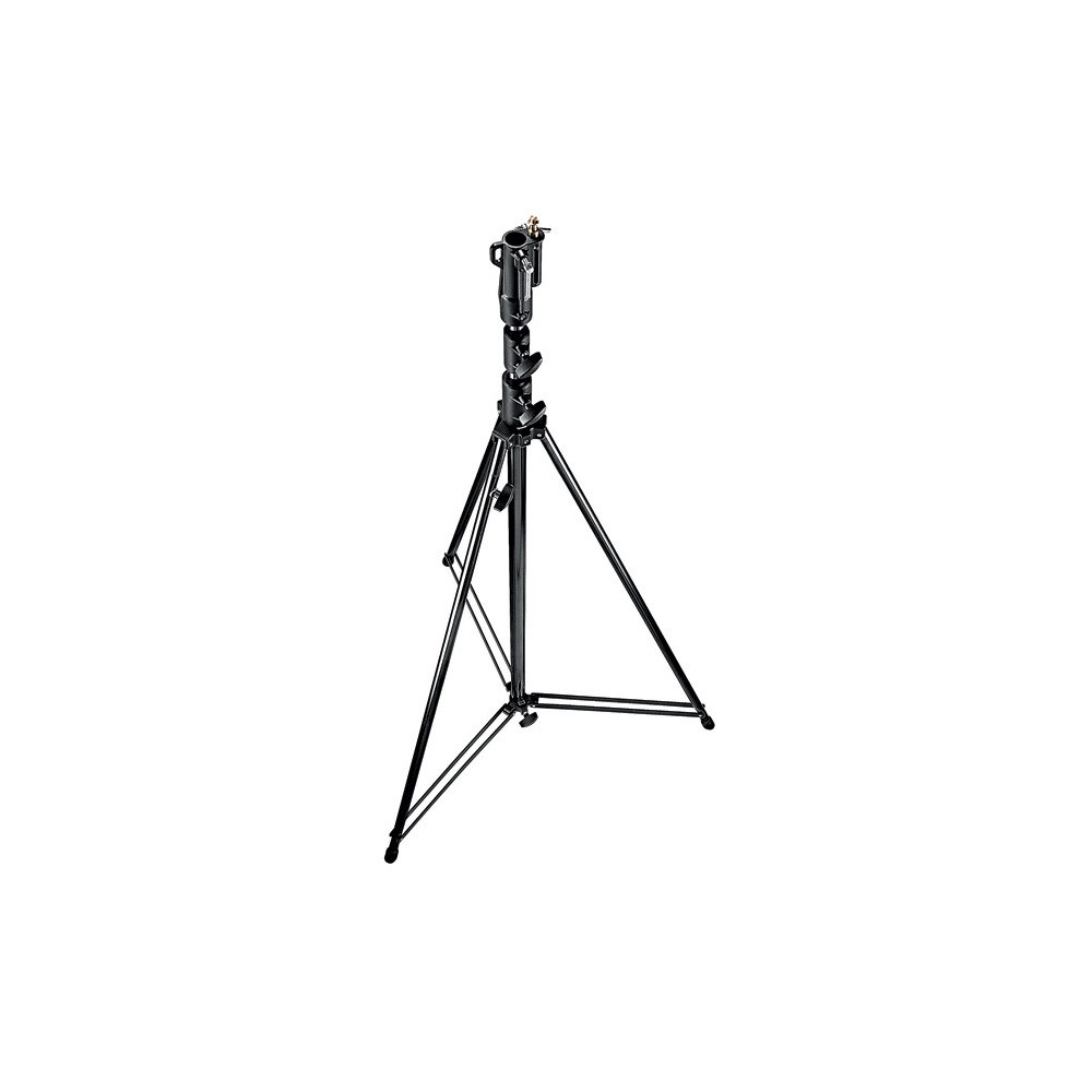 Schwarzes Hochstativ mit 3 Sektionen und 1 Nivellierbein Manfrotto - Hochbelastbares Filmstativ, ideal für Studio- und