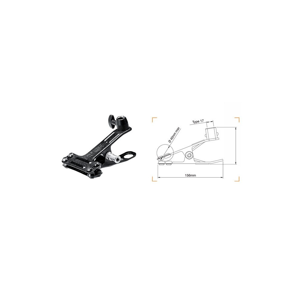 Federklemme klemmt auf Stangen bis zu 40mm Manfrotto - Flexibles Klemmstativ mit vielfältigen