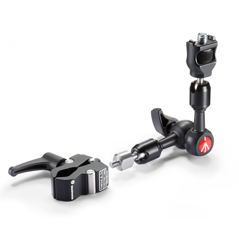 Variabler Mikro-Friktionsarm, Anti-Rotationsbefestigung, Klemme Manfrotto - Professionelles Set für variable