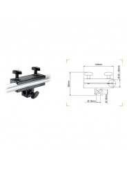 Plattenklemme Manfrotto - 
Ideales Werkzeug zum Halten von Platten oder zum Aufhängen von Objekten an Rohren
Klemmt auf Stangen