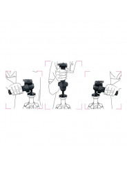 Grip-Kugelkopf, ergonomischer Griff und Friktionssteuerrad Manfrotto - 
Die horizontale Griffsteuerung ermöglicht eine schnelle