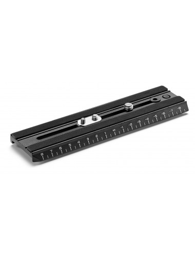 Video camera plate (180mm long) with metric ruler Manfrotto - 
Made in aluminium
Metric ruler
Removable anti-rotation pin
 1