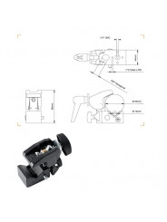 Super-clamp Quick Action Manfrotto - 
A high quality clamp tripod with a rapid-locking jaw
Compatible with Super Clamp pins, hoo