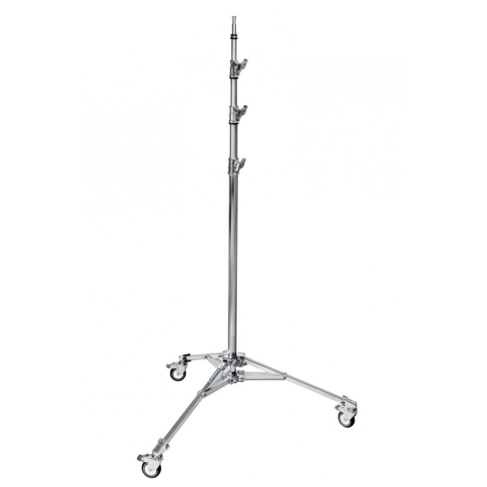 Baby Roller Stand High Low Base 4.3m/14.1' CS & Alu Avenger - 
Baby roller stand with low leg base and braked wheels
Steel colum