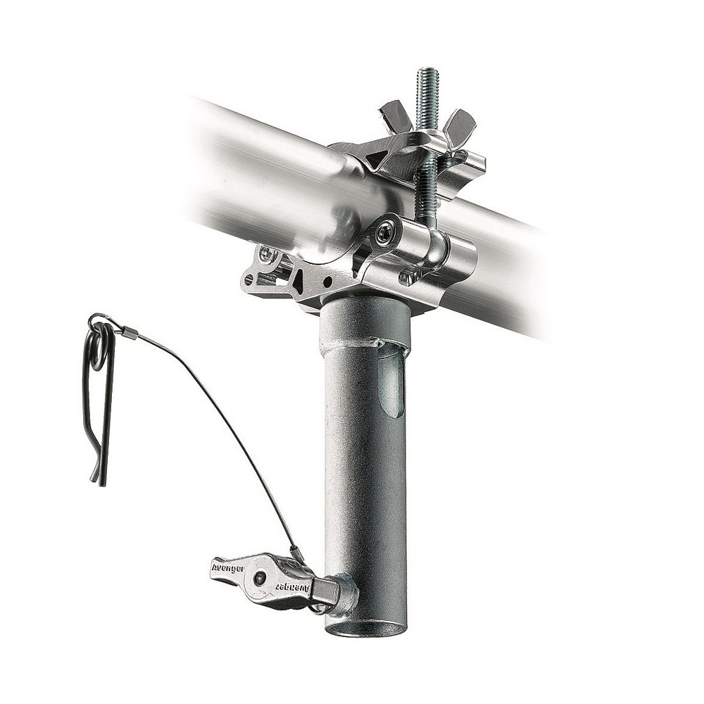 Ösenkupplungsklemme LP mit Jr. Empfänger, 48-52mm Ø Avenger - 
Hergestellt aus Aluminium in silberner Ausführung
Die Backen