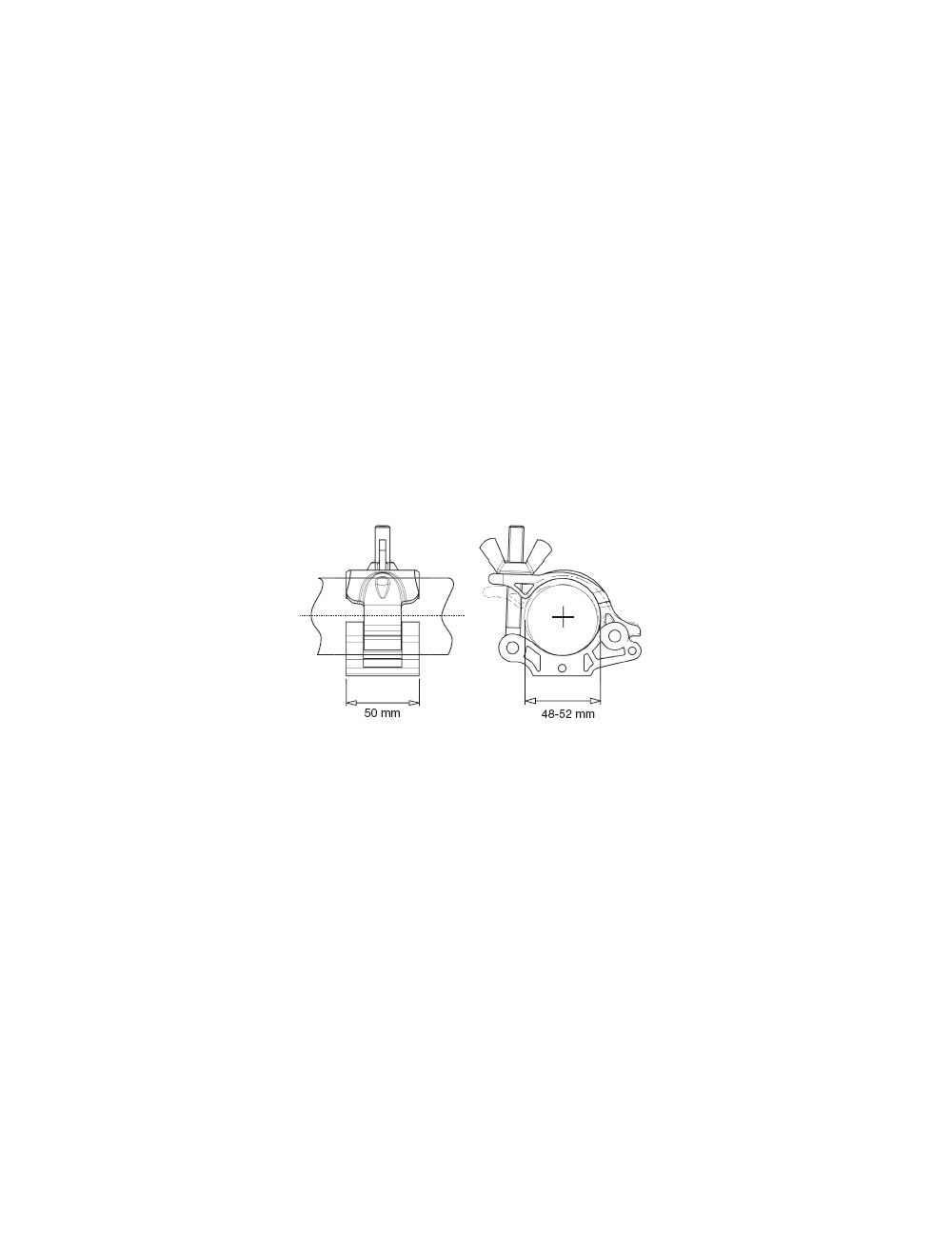 Ösenkupplungsklemme LP Twin, 360° drehbar, 48-52mm Ø Avenger - 2