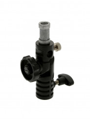 Tilthead (with Spigot) Lastolite by Manfrotto - 
Ratchet locking knob
Strong metal construction
Accepts umbrella shafts up to 8m