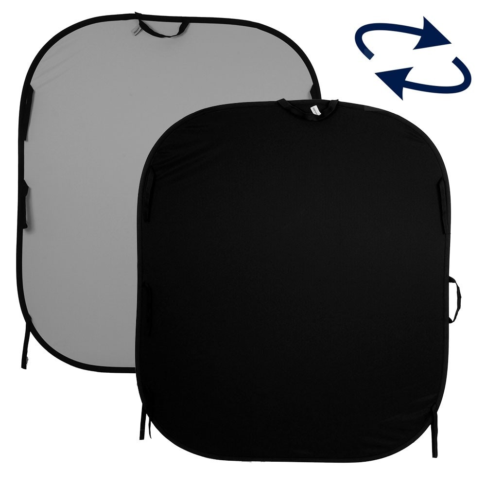 Lastolite 1.5 x 1.8m Schwarz/Mittelgrau von Manfrotto - Einfach zusammenklappbar 
Doppelseitig
Tragbar und schnell