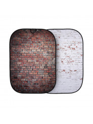 Urban Collapsible 1.5x2.1m Classic Red/Distressd White Brick Lastolite by Manfrotto - 
2in1 background features a reversible des