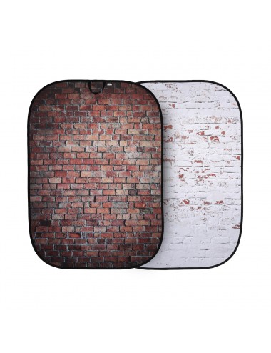 Urban zusammenklappbar 1,5 x 2,1 m Classic Red/Distressd White Brick Lastolite by Manfrotto - Der 2in1-Hintergrund verfügt über 