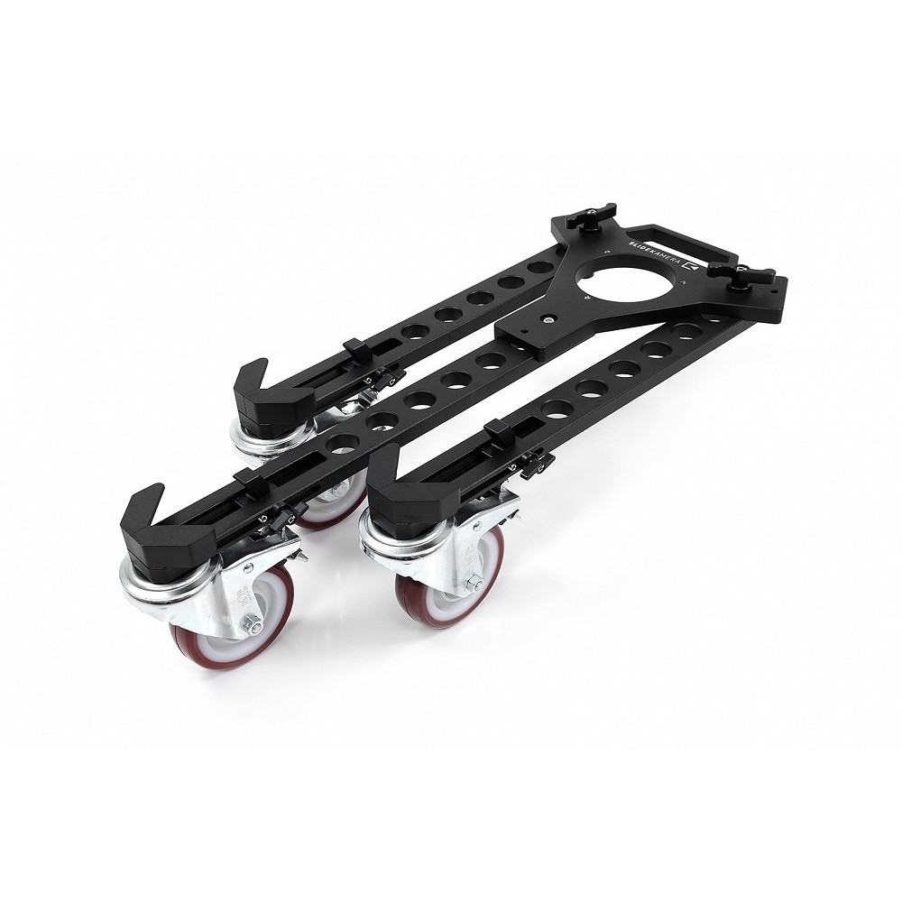 Tripod Dolly Slidekamera - Tripod  Dolly
Telescopic  aluminium construction
Design for a heavy weight tripod
Made in  EU by  Sli