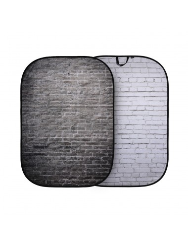 Urban Collapsible 1.5x2.1m Painted White/Industrl Grey Brick Lastolite by Manfrotto - 
2in1 background features a reversible des