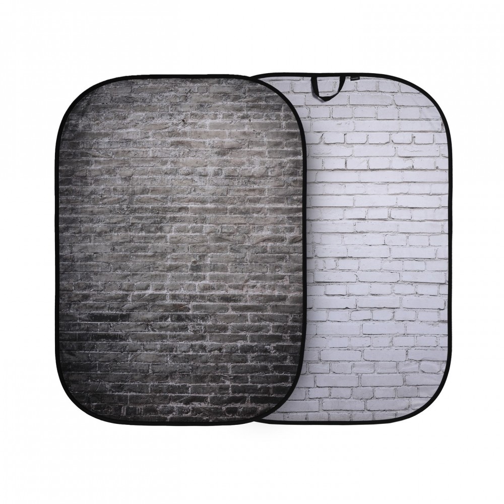 Urban Faltbar 1,5 x 2,1 m, weiß lackiert/industriegrauer Backstein Lastolite by Manfrotto - Der 2in1-Hintergrund verfügt über ei