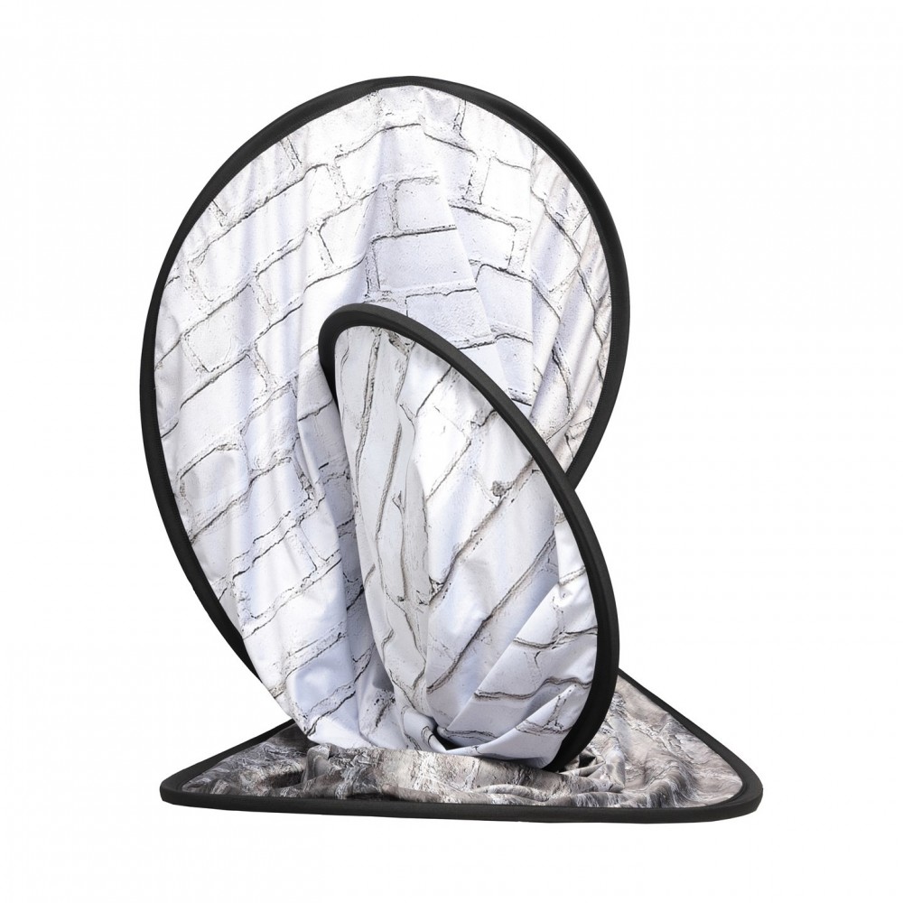 Urban Faltbar 1,5 x 2,1 m, weiß lackiert/industriegrauer Backstein Lastolite by Manfrotto - Der 2in1-Hintergrund verfügt über ei