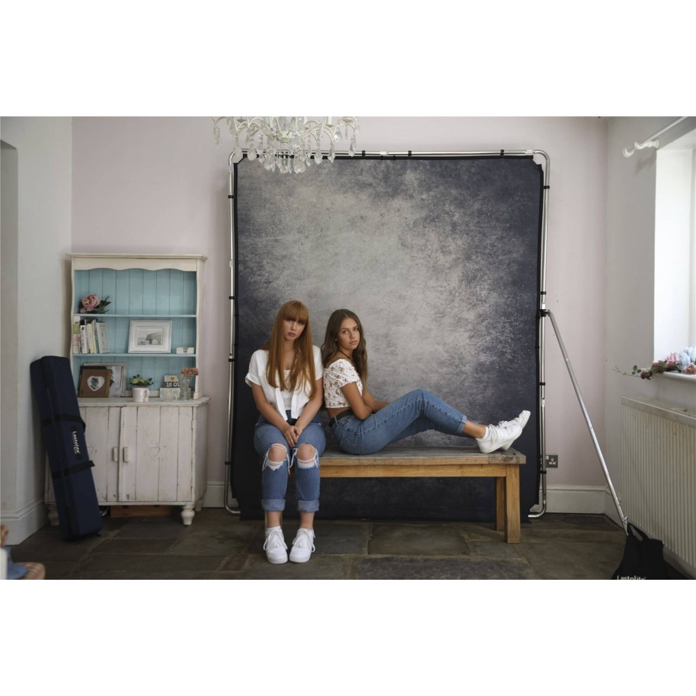 EzyFrame Vintage Background 2x2.3m Smoke Lastolite by Manfrotto - Rapid Assembly Aluminium Frame Clip on Tobacco Cover Rigid Car