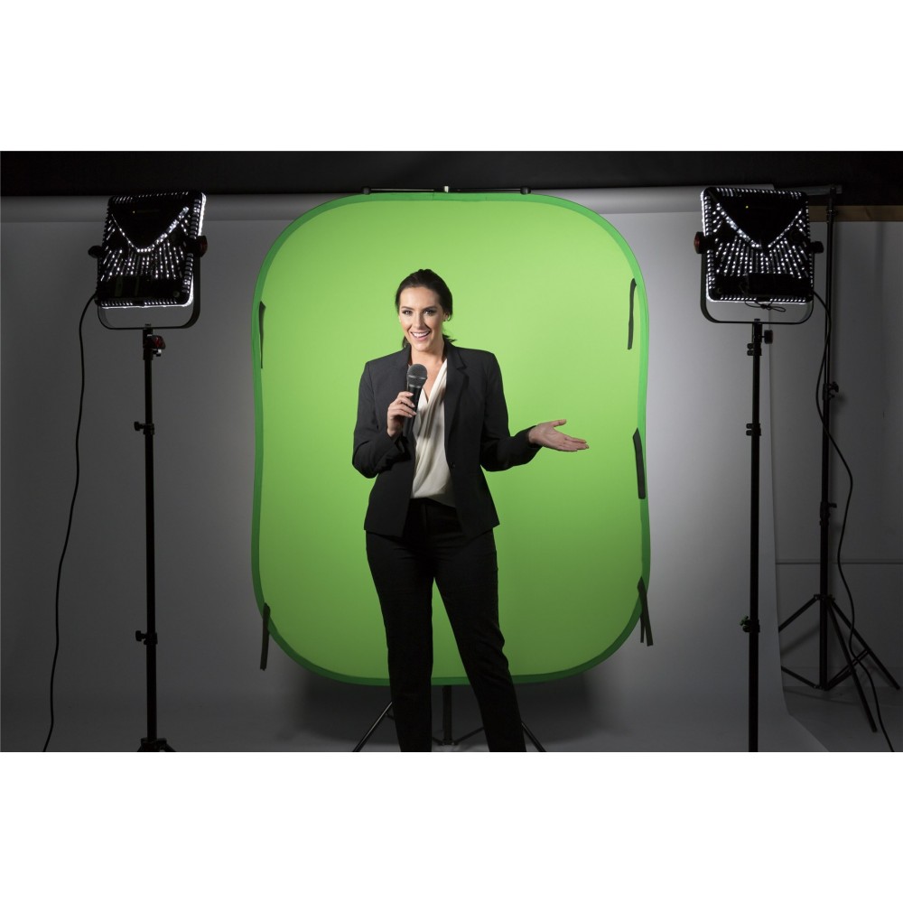 Tło Chromakey 1.8x2.1m Green Lastolite by Manfrotto - Beidseitig Tragbar und schnell aufgebaut Zusammenklappbar auf ein Drittel 