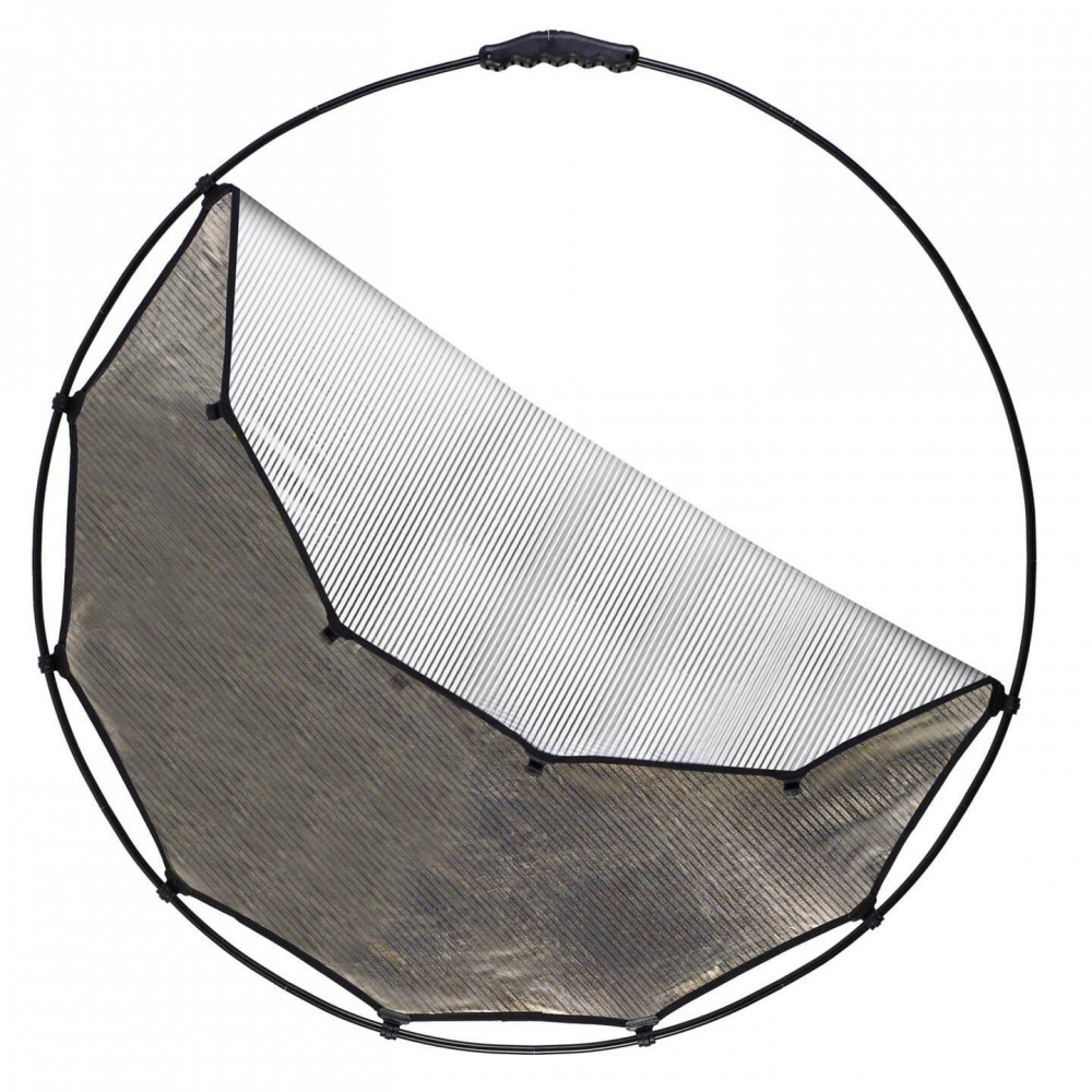 HaloCompact Reflector 82cm Sunlite/Soft Silver Lastolite by Manfrotto - 
Lightweight Aluminium Frame
Clip on Double-sided Sunlit