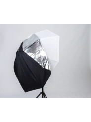 Alles in einem Regenschirm Silber/Weiß Lastolite by Manfrotto - Weiß durchscheinend durchgeschossen Durchscheinend durchgeschoss