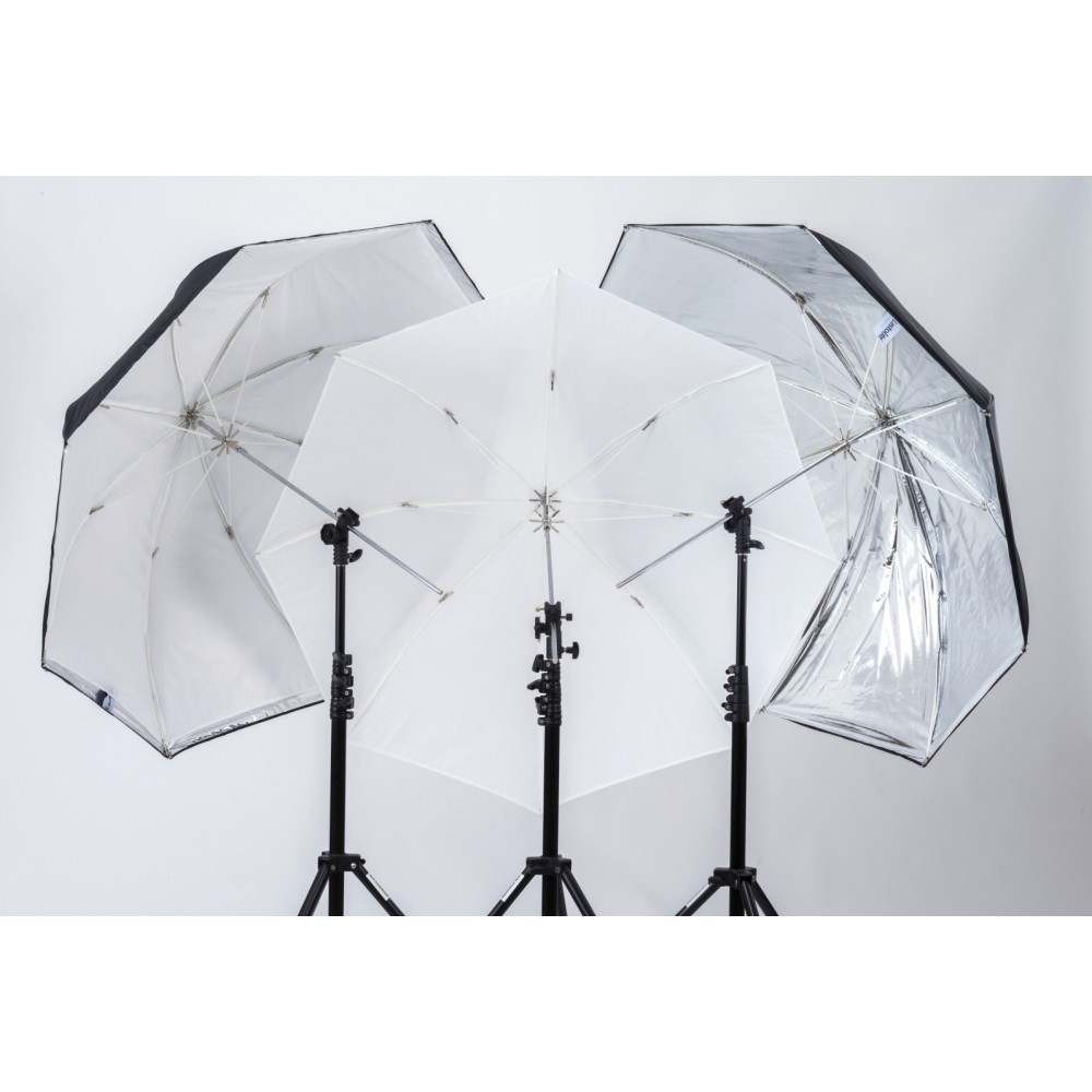 Alles in einem Regenschirm Silber/Weiß Lastolite by Manfrotto - Weiß durchscheinend durchgeschossen Durchscheinend durchgeschoss