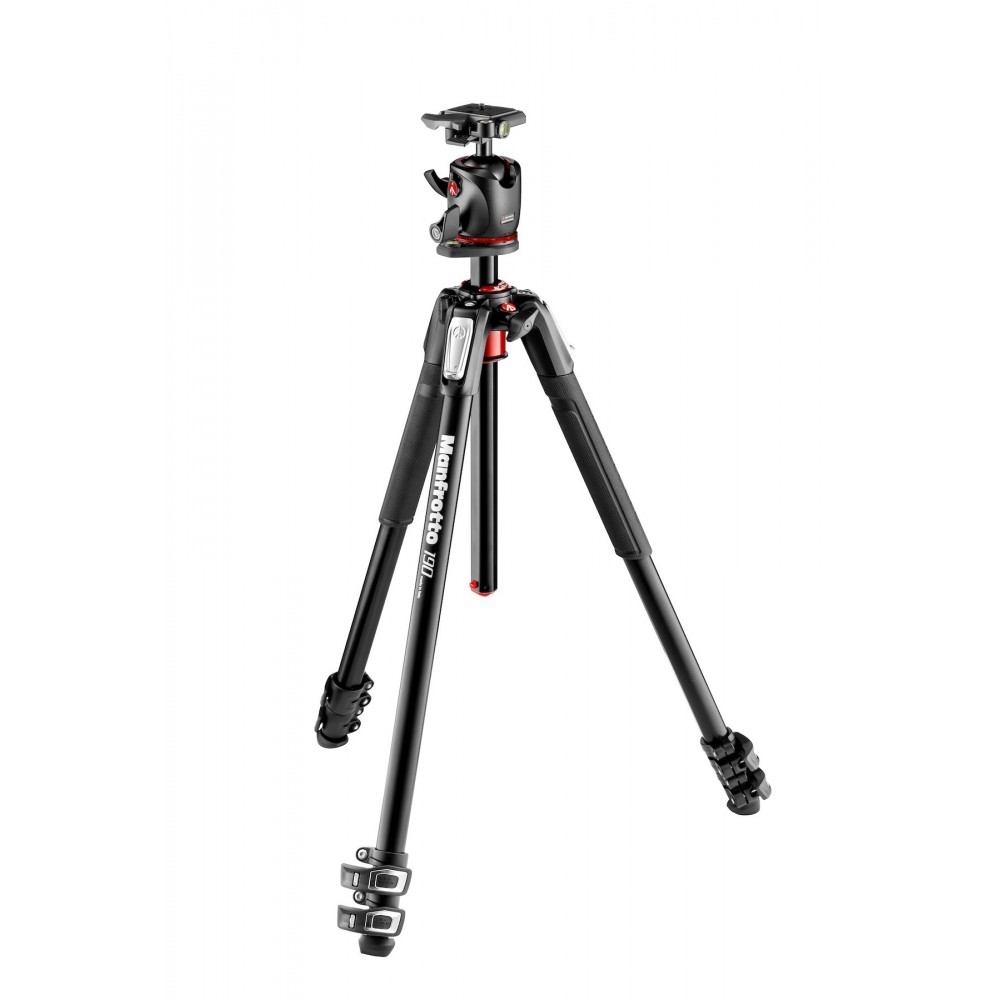 Dreiteiliges 190-Aluminium-Stativ und XPRO-Kugelkopf Manfrotto - Entdecken Sie neue Perspektiven mit dem 90° Säulensystem Schnel