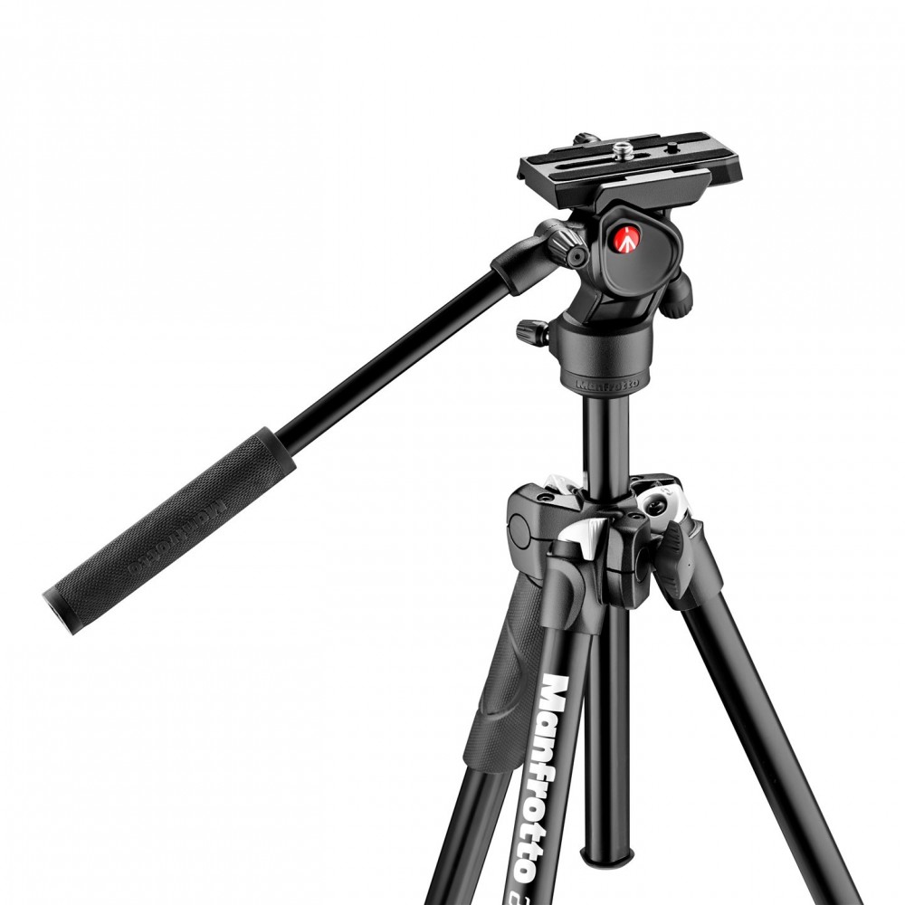 290 light aluminium tripod with befree live fluid video head Manfrotto - 
Flexible shooting with 2 leg angles
Durable aluminium 