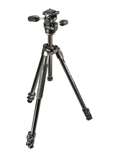 290 Xtra Dreiteiliges Aluminiumstativ mit Kopf Manfrotto - 4 Beinwinkelpositionen für totale Flexibilität Langlebige, verstellba