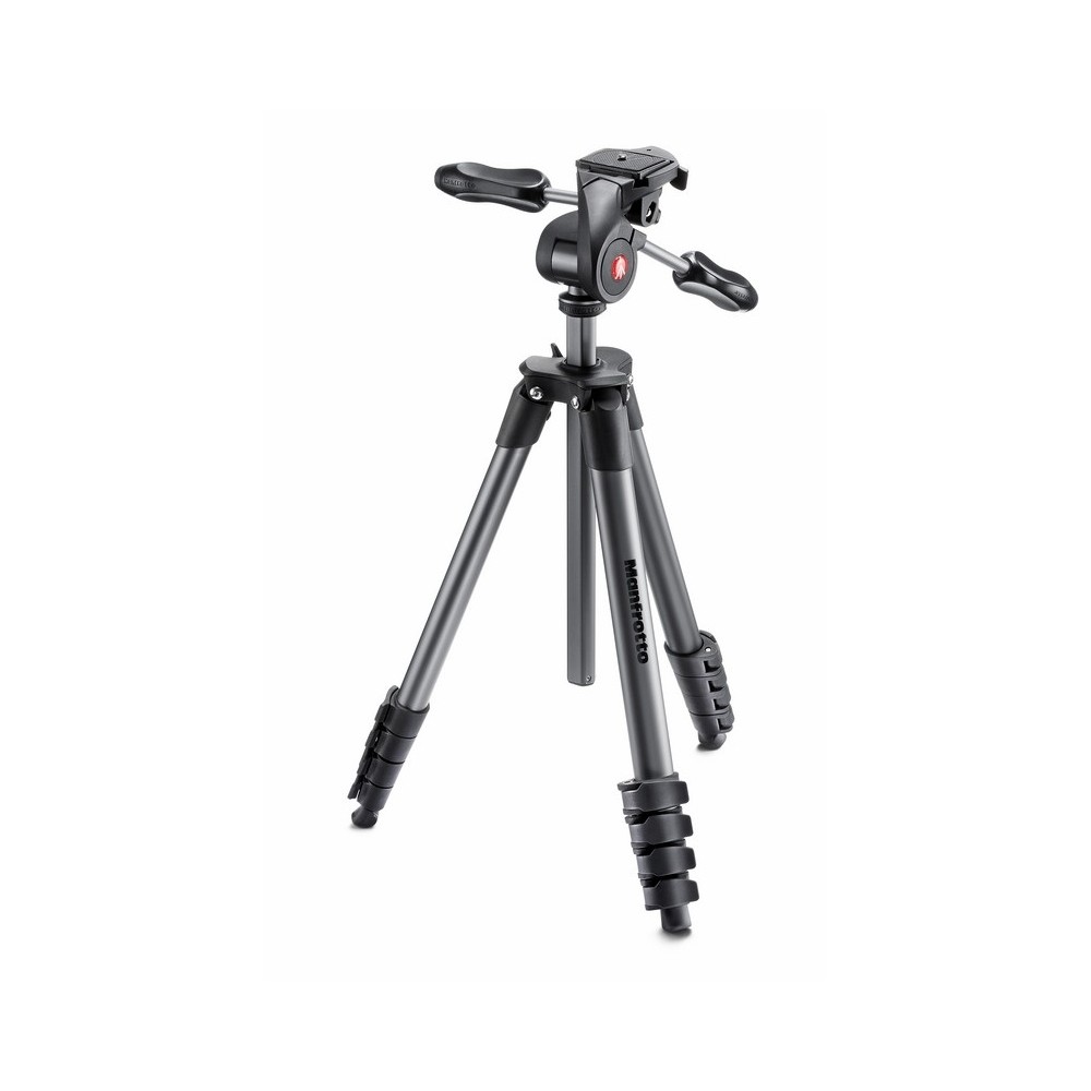 Compact Advanced aluminium tripod with 3-way head, black Manfrotto - 
Reinforced aluminium for outstanding rigidity
Easy to carr