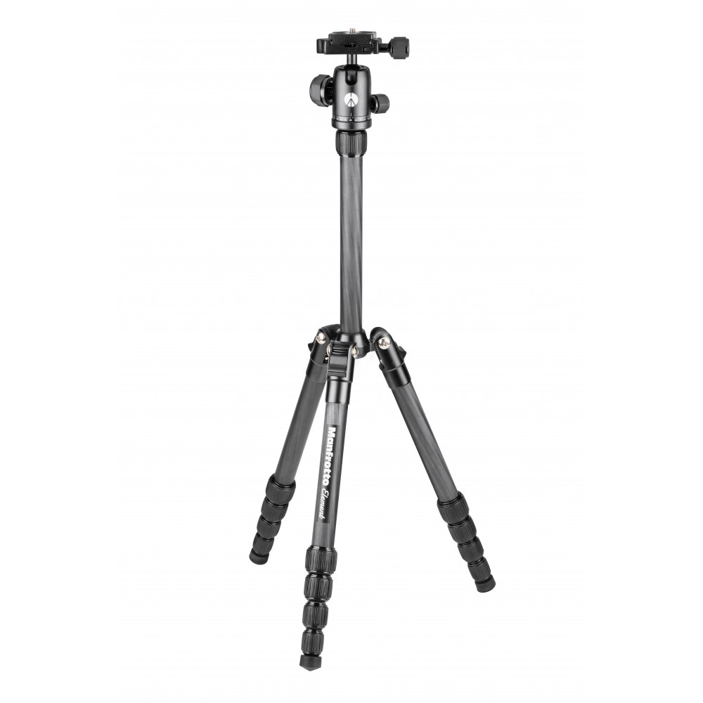 Element Traveler Small Carbon black tripod Manfrotto - 
Carbon Fiber construction for great lightness
Telescopic column for comp