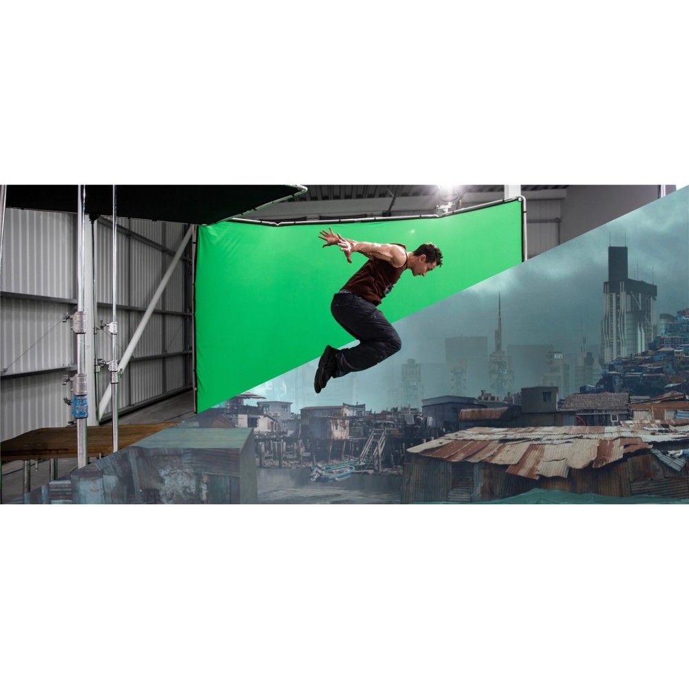 Chroma Key FX 4x2,9m Hintergrund-Kit Grün Manfrotto - Das größte wiederverwendbare All-in-One-Chroma-Key-Hintergrundkit Ultrasch