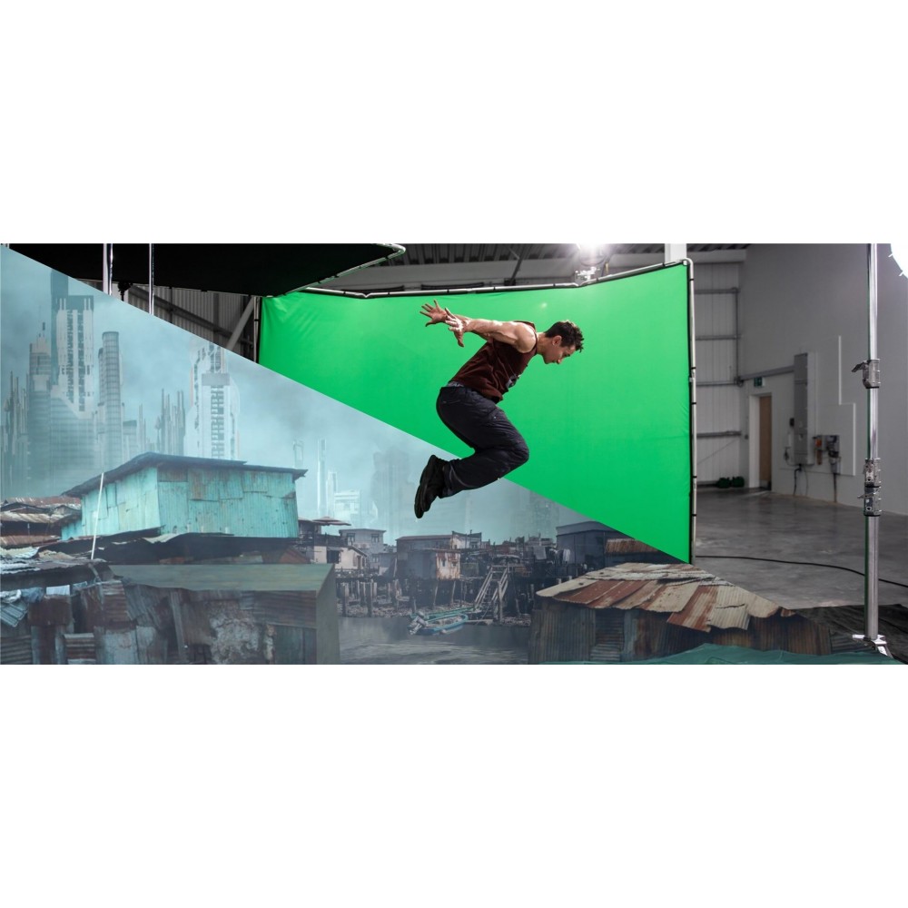 Chroma Key FX 4x2,9m Hintergrund-Kit Grün Manfrotto - Das größte wiederverwendbare All-in-One-Chroma-Key-Hintergrundkit Ultrasch