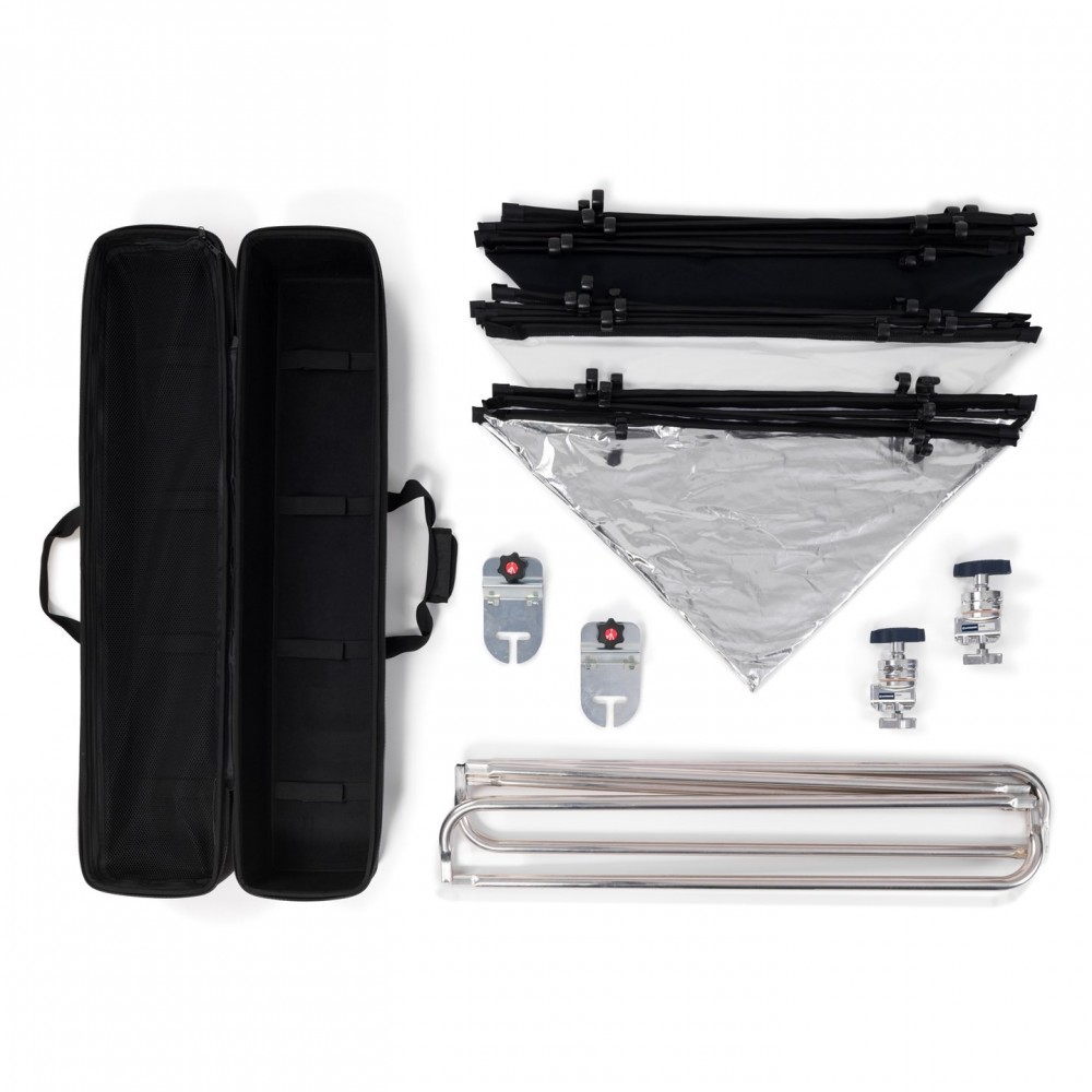 Pro Scrim All In One Kit 1,1 x 2 m Medium Manfrotto - Entwickelt, um die Fantasie kreativer Bildermacher zu fesseln Leichtes All