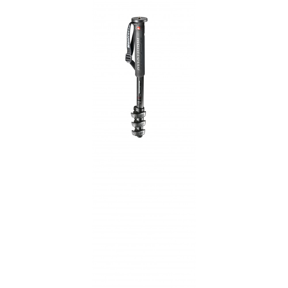 XPRO 4-Section photo monopod, carbon fibre with Quick power Manfrotto - 
The lightest monopod in the range
Easily holds heavy le