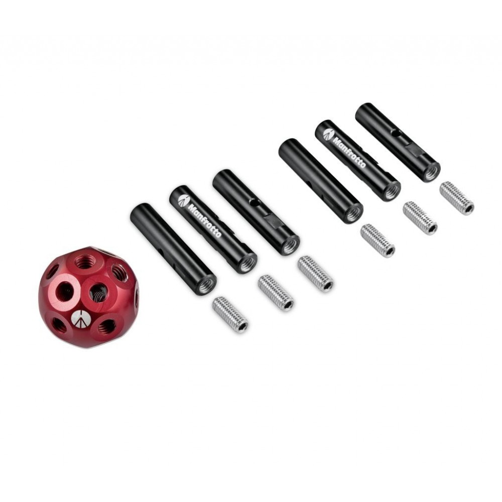 DADO Universal Junction Kit mit 6 Stangen und 6 Anschlüssen Manfrotto - Steckverbinder im Käseplattenstil mit 3/8-Zoll-Buchsen V