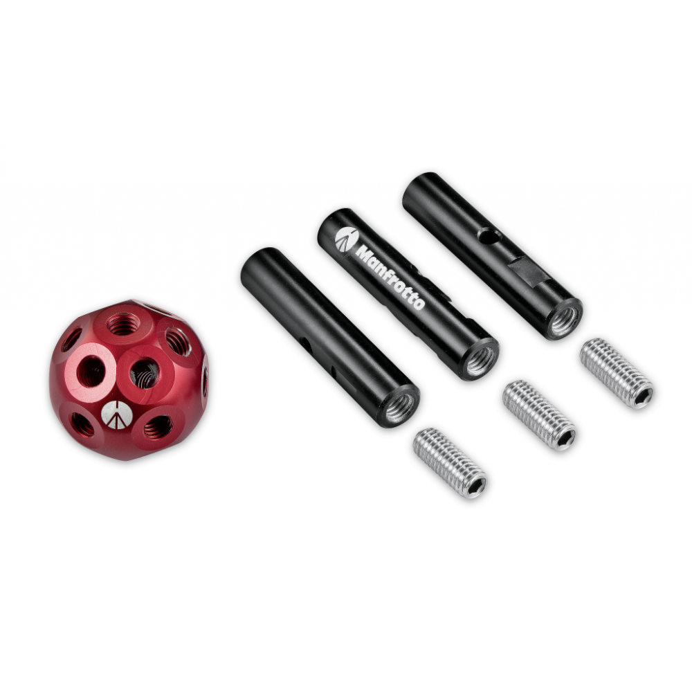 DADO Universal Junction Kit mit 3 Stangen und 3 Anschlüssen Manfrotto - Käseplatten-Steckverbinder mit 3/8-Zoll-Buchsen Vielseit